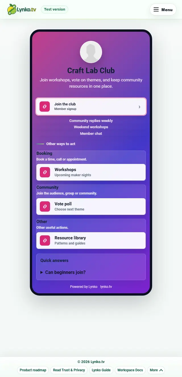 Community launch hub preview