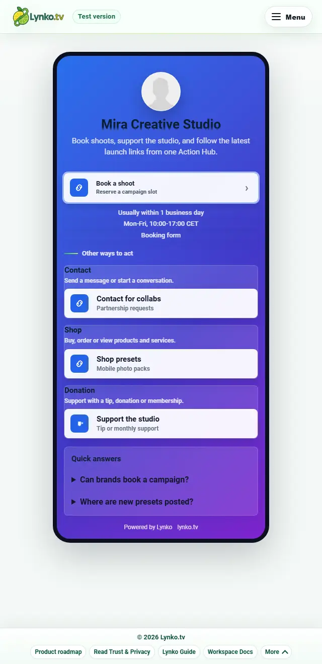 Creator support hub preview