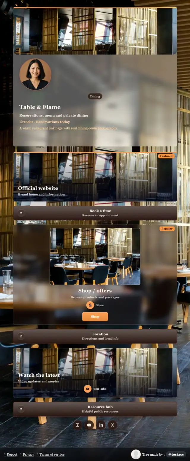 Dining reservation preview