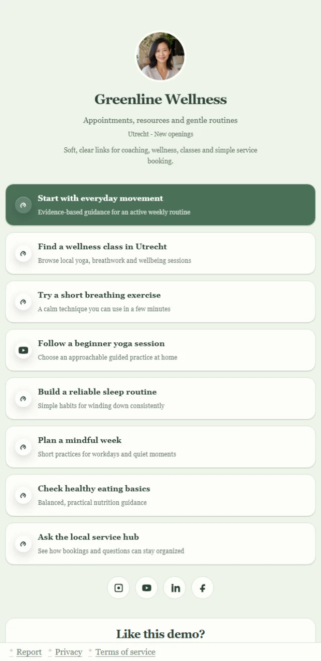 Huấn luyện viên wellness — Xem trước bố cục