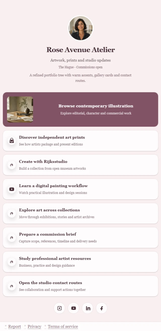 Portfolio in Rosé — Layout-Vorschau