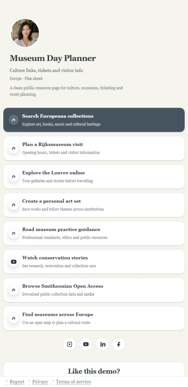 Museum program — Layout preview