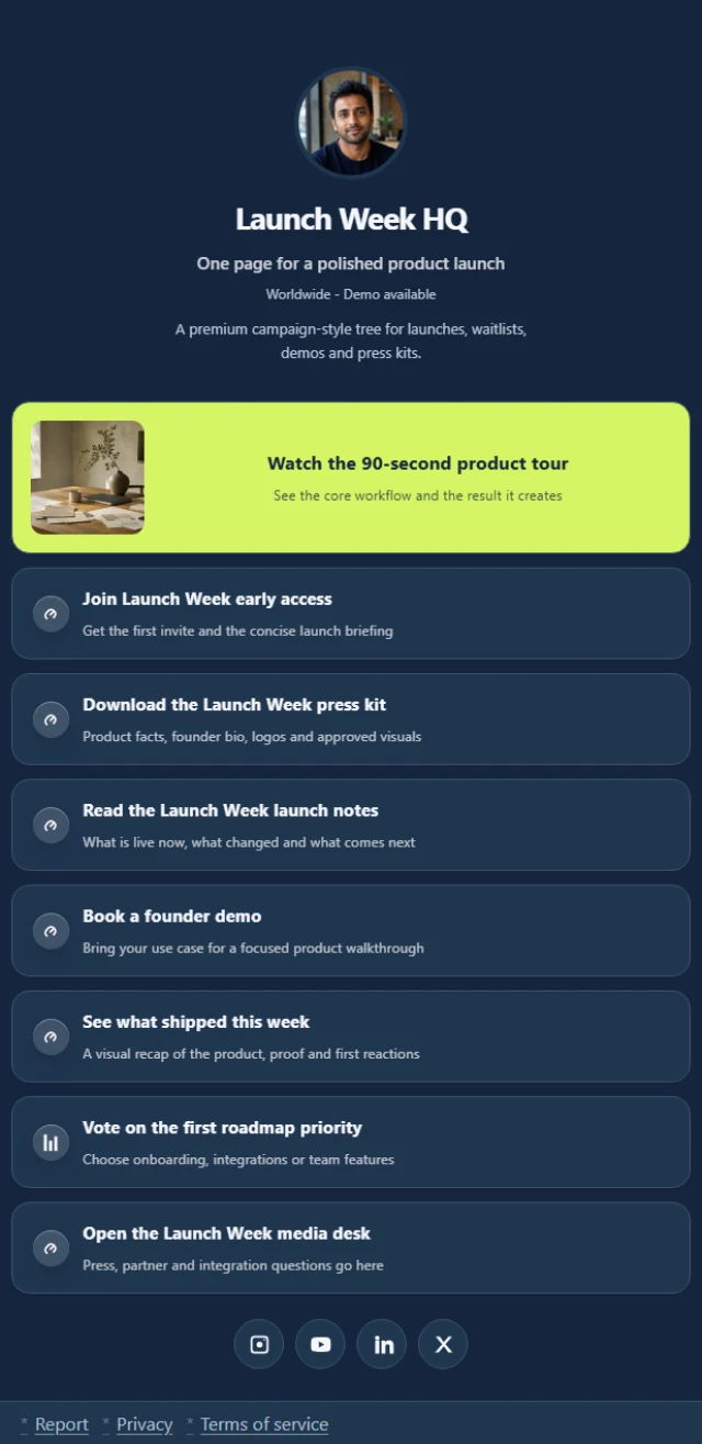 Product launch — Layout preview